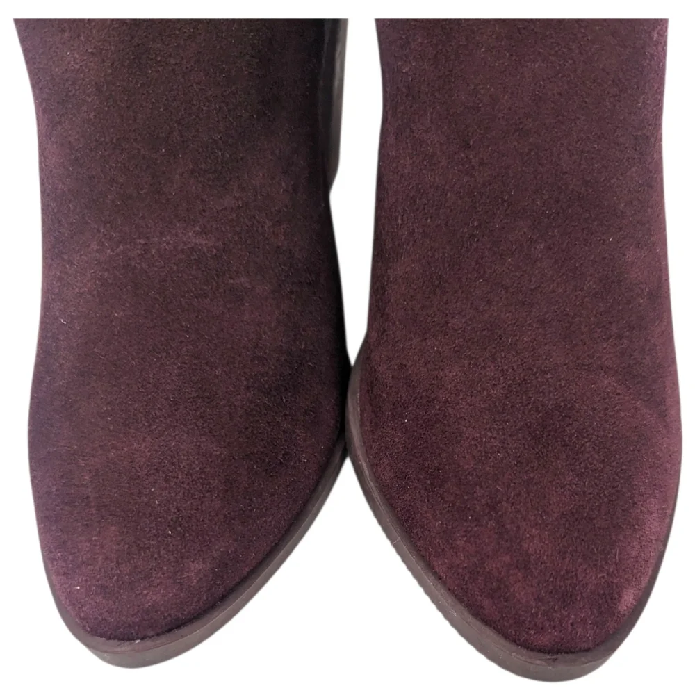 Nordstrom BP Suede Leather Ankle Boots Heeled Booties Womens 8 Purple Western